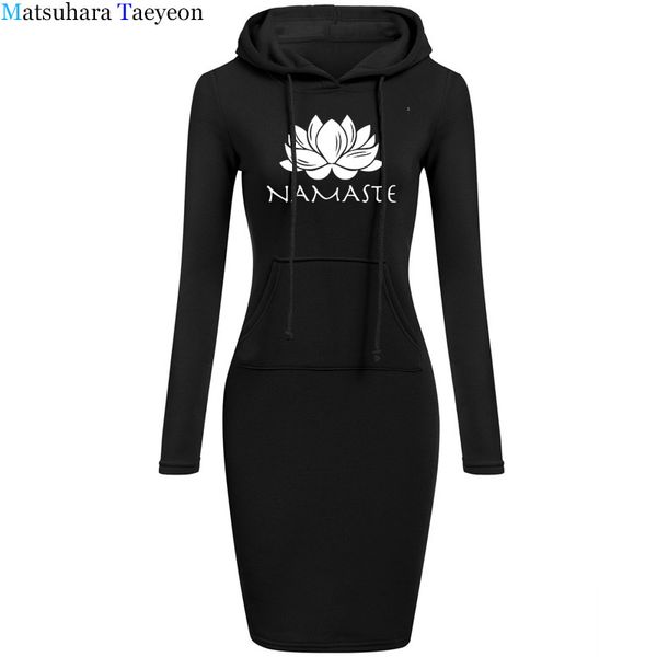 

namaste fashion drawstring long sleeves fleeces women dresses winter women vestidos dress, Black;pink