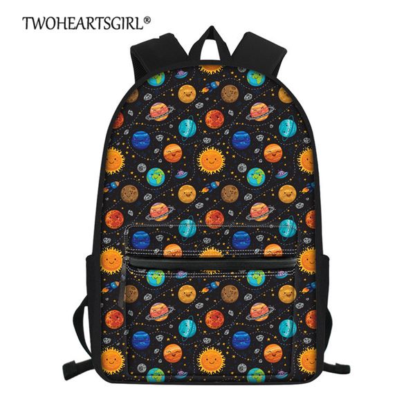 

twoheartsgirl printing cartoon planet school bag for teenager boys girls lightweight children bookbag kids schoolbags mochila
