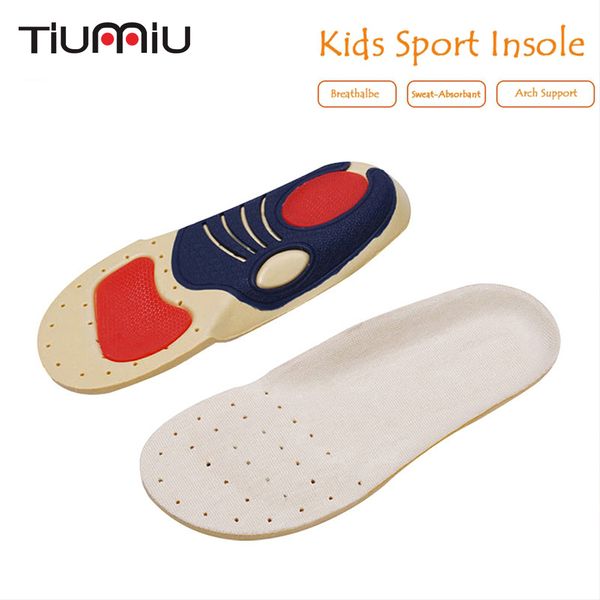 

children kids insoles ortc arch support insoles breathable comfortable sport running shoe pad soy fiber feet care insert pad, Black
