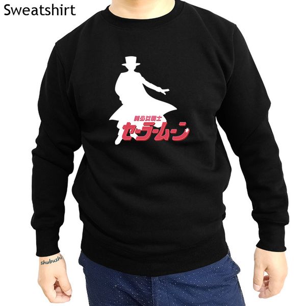 

sailormoon sailor moon tuxedo mask retro anime cartoon men sweatshirt o-neck casual men new fashion hoody sbz4427, Black