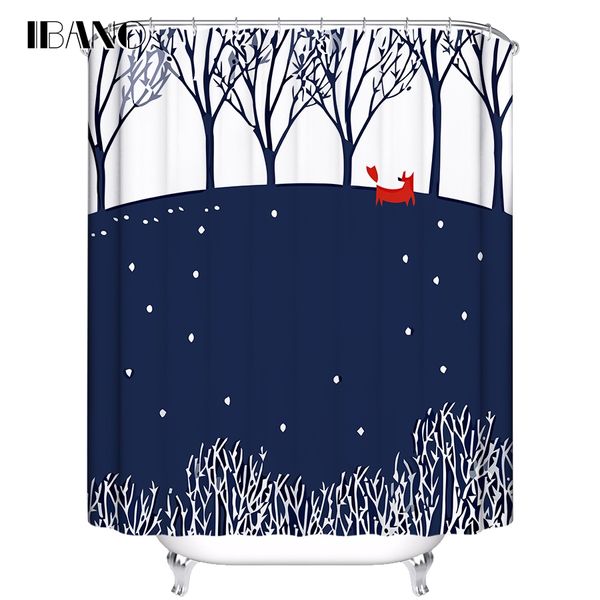 

ibano shower curtain foxes customized bath curtain waterproof polyester fabric shower curtains for the bathroom with 12pcs hooks other bath