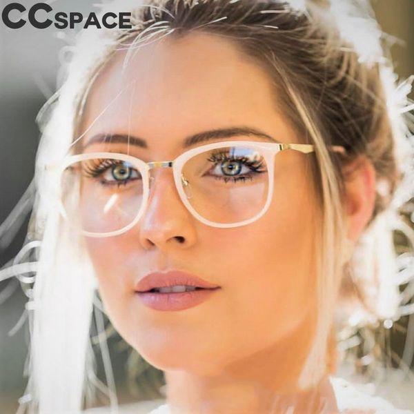 

cat eye square glasses frames women metal legs brand designer optical eyeglasses fashion computer glasses 45466, Silver