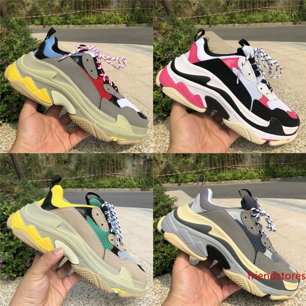 

triple s triple black luxury men women platform shoes paris 17fw beige green yellow runner designer sneakers trainers 36-45