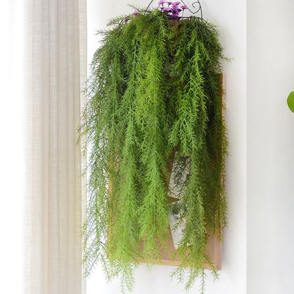 

green pine needle plant wall decor pine needle wall hanging home decoration artificial plant wedding supplies
