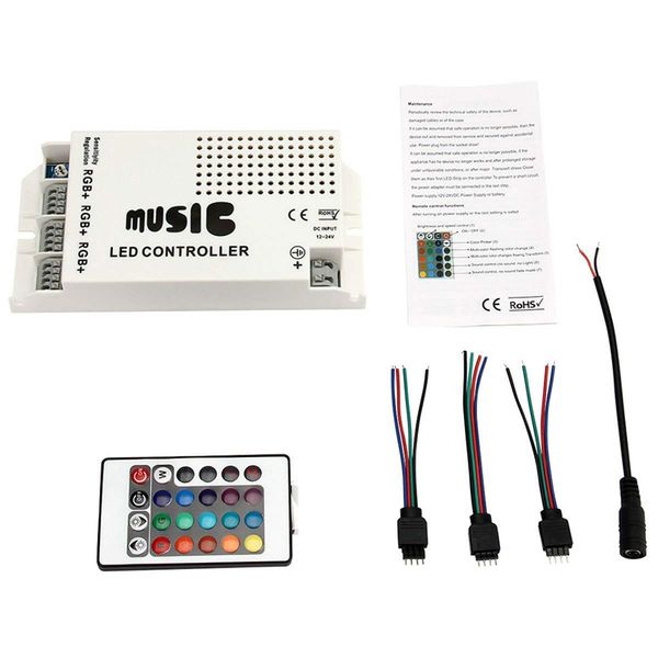 

музыка sound control ик-пульт дистанционного управления led rgb 12-24v 24 клавиши светодиодный контроллер