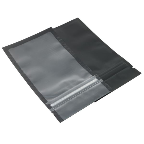 

assorted sizes matte clear/black/black zip lock bags 100pcs pe plastic flat ziplock package bag
