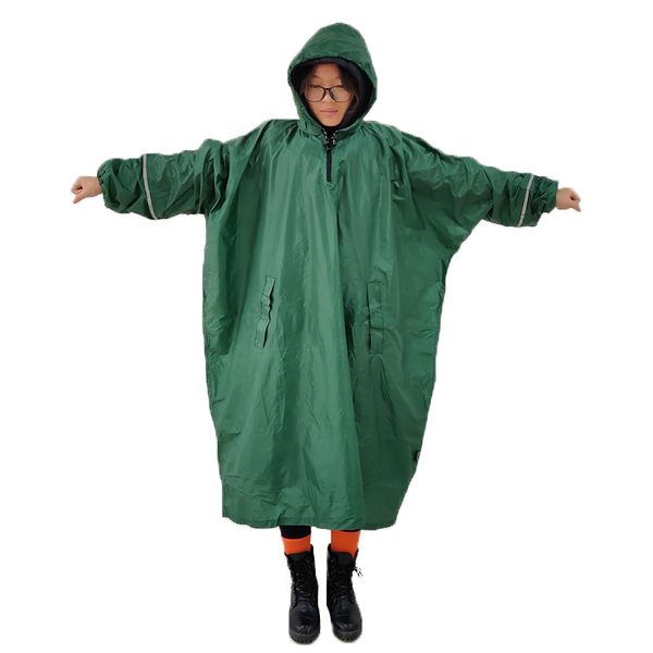 

hiking 40d silicone raincoat cover one-piece raincoat poncho rain cape outdoor hiking camping jackets rain gear