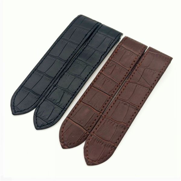 

20mm 23mm men women handmade genuine leather watches strap band for 100 chronograph black brown watchband