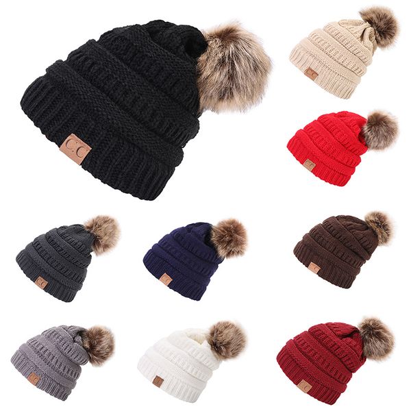 

labeling wool ball wool hat ladies knitted hat outdoor warm, Blue;gray