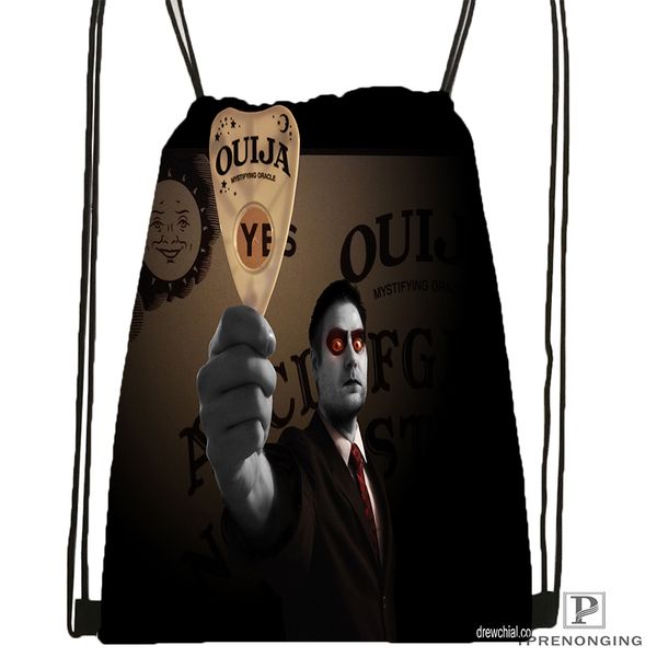 

custom ouja board shirt design drawstring backpack bag cute daypack kids satchel (black back) 31x40cm#180531-04-50