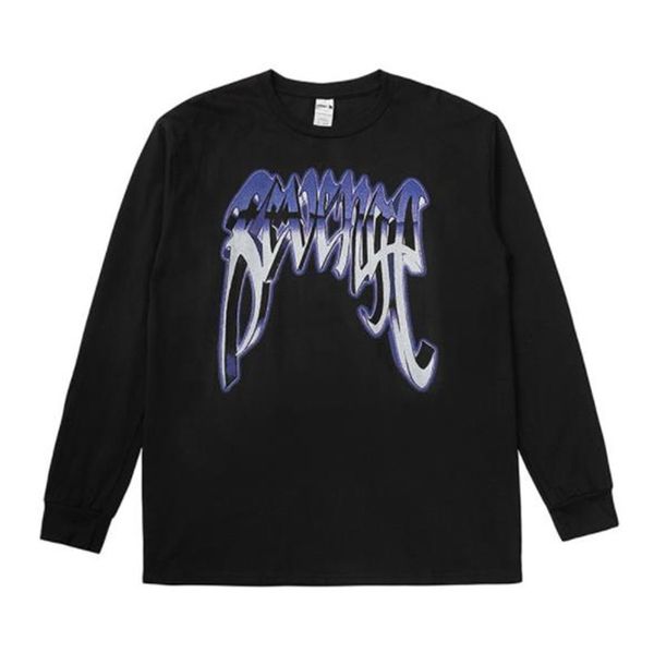 

xxxtentacion mens designer t shirts 3d letter printed casual loose long sleeved crew neck pullover t shirts fashion mens and women tees, White;black
