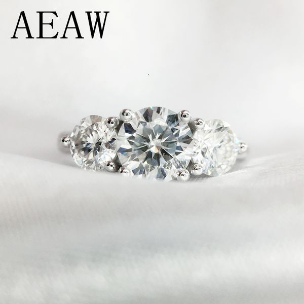 

aeaw 2ctw 6.5mm round cut engagementwedding муассанит бриллиантовое кольцо double halo ring платиновым покрытием silver, Golden;silver