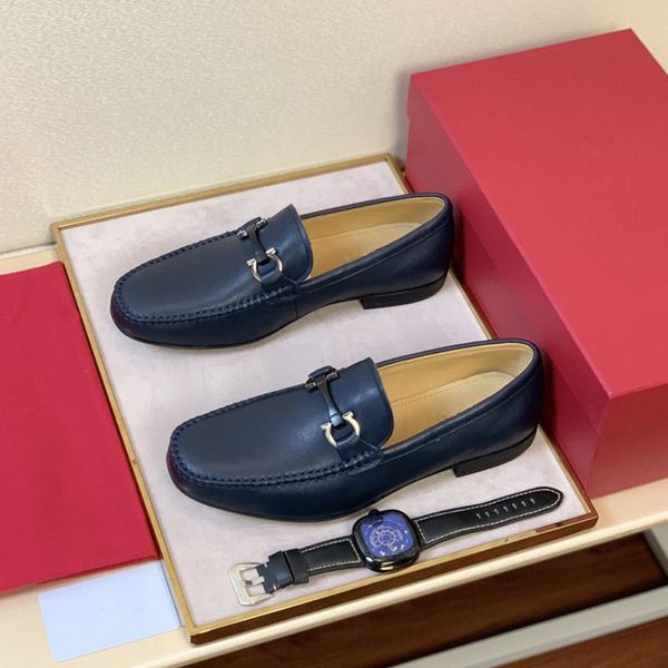 

new luxury metal tipped pointed toe slip on loafers man formal dress footwear designer genuine leather men's wedding party shoes, Black
