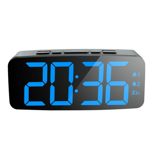 

time led wake up usb snooze function adjustable brightness large screen bedroom alarm clock decoration digital display desktop