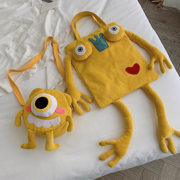 

hong kong стиль girl's пародия с большой глаз лягушки мешка плеча холщовый мешок сумки игрушки грустный лягушки женская мода