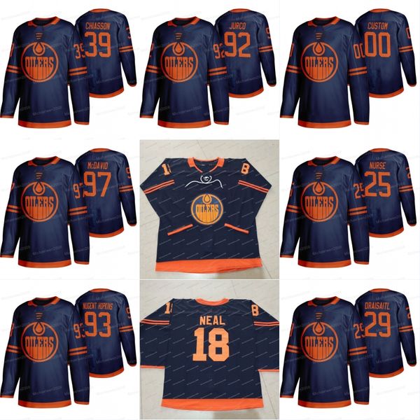 

edmonton oilers black gold jersey leon draisaitl connor mcdavid zack kassian oscar klefbom nugent-hopkins darnell nurse ethan bear benning, Black;red