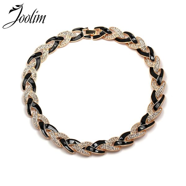 

joolim fashion trendy enamel collar necklace short necklace, Golden;silver