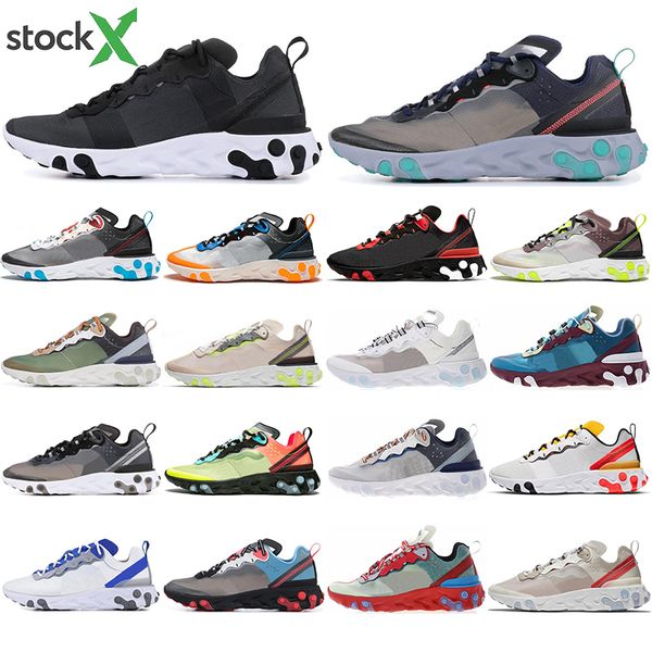 

sock 2020 new sports sneakers react element 55 87 men women running shoes script bred sail se volt racer pink anthracite trainers