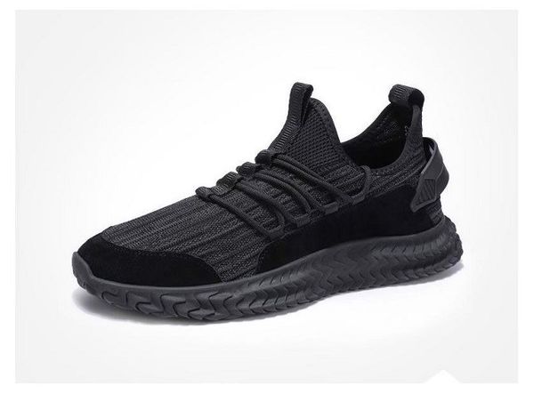 

feizhi 2019 autumn new men's sports shoes korean version breathable casual running shoes trend thick soled shoes wholesale design and c, Black