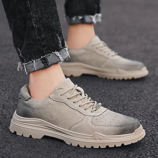 

men suede leather shoes fashion handmade soft lace up breathable moccasins shoes outdoor casual flats men's classic man, Black