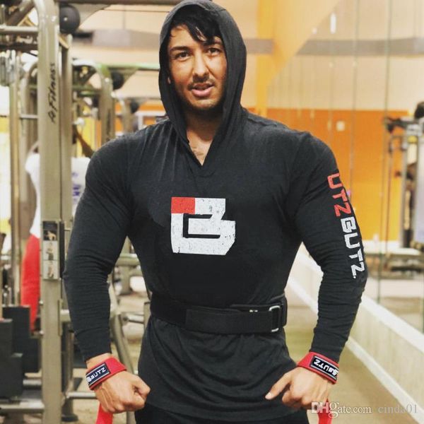 

мужская марка дизайнер толстовка бутц printed gym спортивный slim fit толстовка тонкого эластичный мужской фитнес пуловер, Black