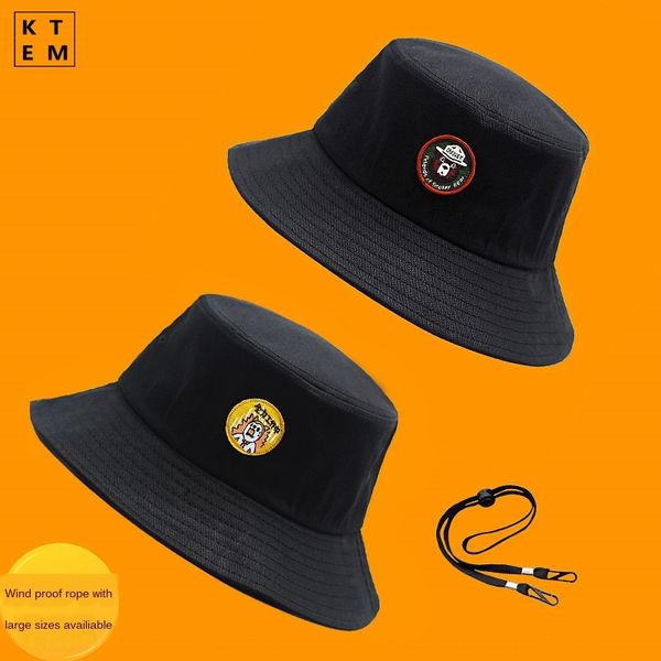 

fisherman bucket bucket basin fisherman men's and women's summer tide brand big head circumference 63cm all-match sun hat basin ha, Blue;gray