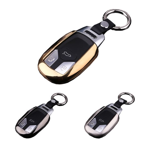 

for a4 a5 s4 q7 sq7 key cover remote case car bag holder cover shell fob smart holder shell auto kirsite brush