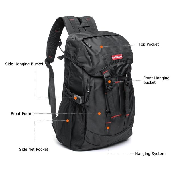 

40l nylon sport outdoor backpack waterproof male female trekking travel bag hiking camping hunting backpack for fishing rucksack backpacking