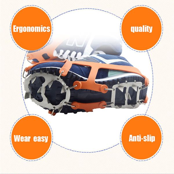 

18 teeth climbing crampons for outdoor winter walk ice fishing snow shoes antiskid shoes manganese steel shoe covers