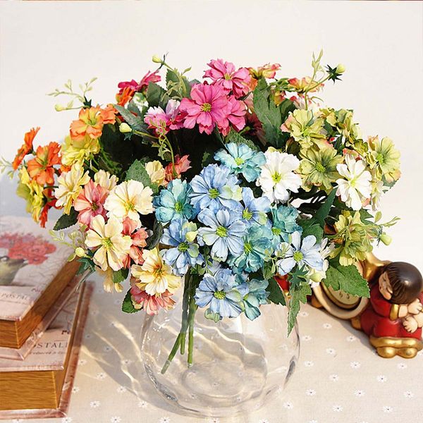 

1bundle european butterfly silk chrysanthemum bride bouquet for home wedding christmas vases decora artificial plastic flower