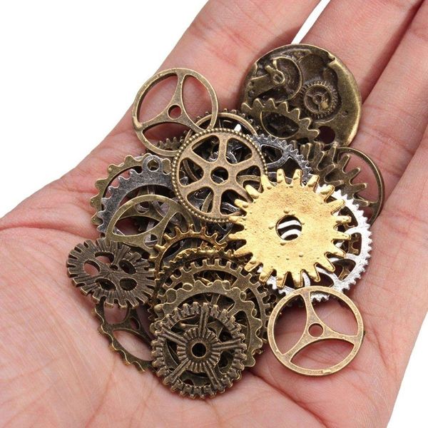 

diy assorted color antique metal steampunk gears charms pendants clock watch wheel gear accessories for crafting jewelry making accessory