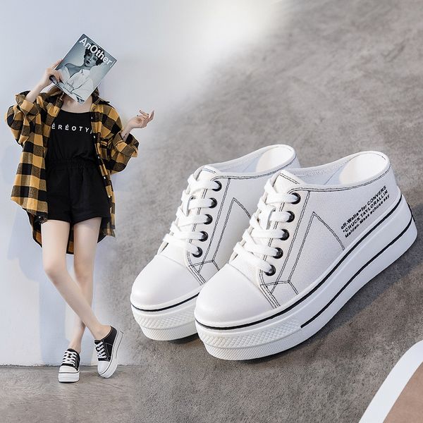 

sondr 2020 women's canvas no heel outer casual sports shoes thick bottom increased women's shoes xx-17