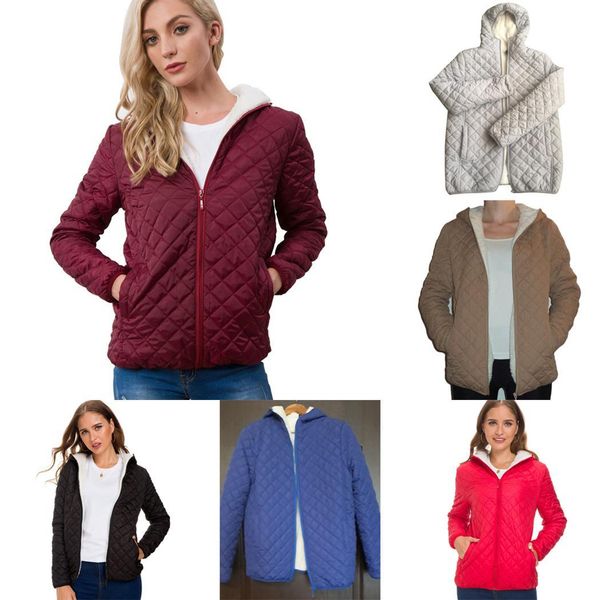 

women casual winter thickening coat hooded warm solid zipper closure long sleeve jacket slim zipper pockets, Black
