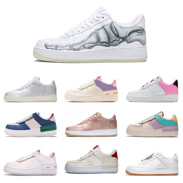 

one 1 dunk casual shoes utility black skeleton game royal beige pale ivory china rose trainer platform sneaker 36-45, White;red