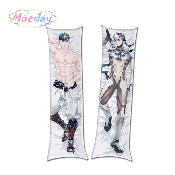 

game ow shimada genji jamison fawkes male characters double-sided body hugging pillowcase pillow case