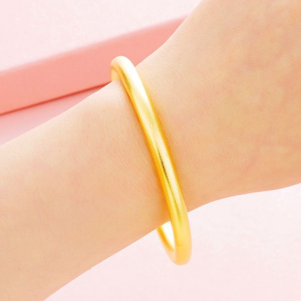 

unopen bangle 6mm wide exquisite classic womens bangle 18k yellow gold filled wedding bracelet solid jewelry drop shipping, Black