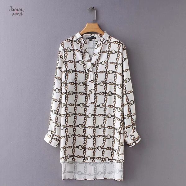 

blouse vintage women v neck printing long sleeve autumn chic shirt casual femininas blusas women ls2608, White