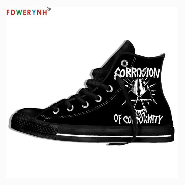 

men walking shoes corrosion of conformity music fans heavy metal band personalized shoes light breathable casual, Black