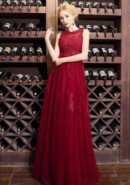 Новые бесплатные грузоподъемные высококачественные свадебные платья круглый воротник Красное кружев
