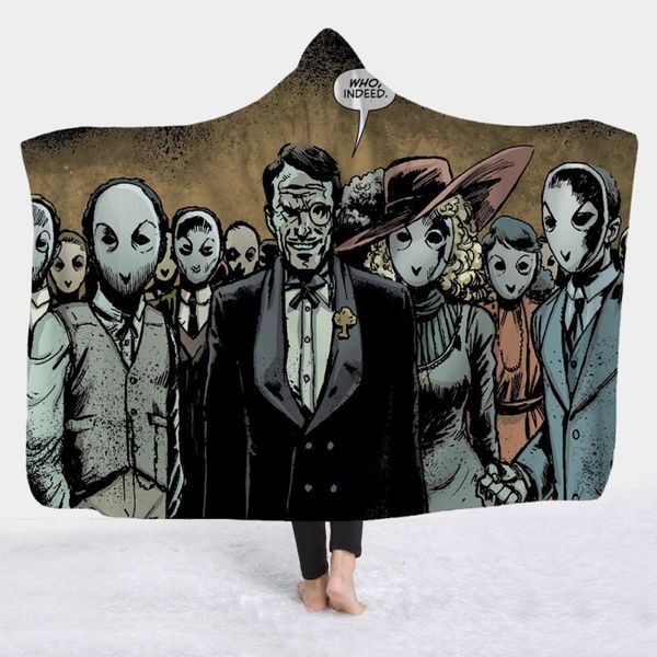 

horrible movie hat blanket hooded coral fleece warm wearable blanket wool winter blankets150x130cm sheepskin