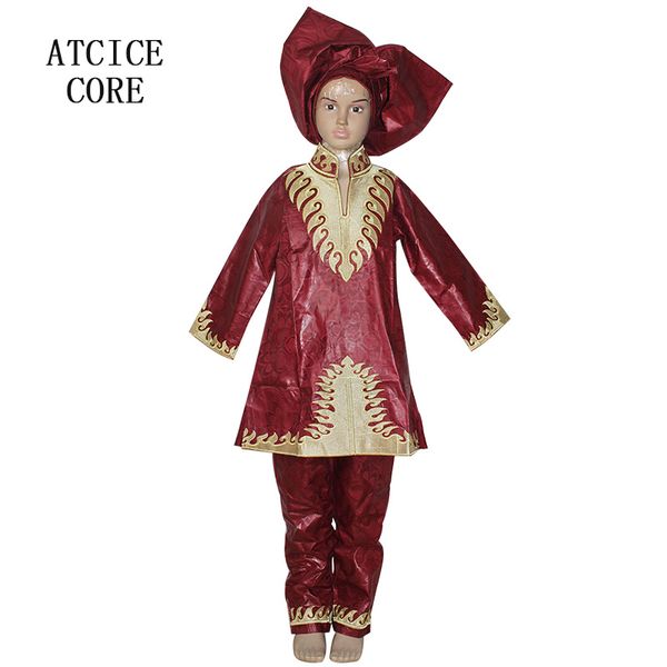 

african dresses for children 100% cooton embroidery design for baby girl with pants, Red