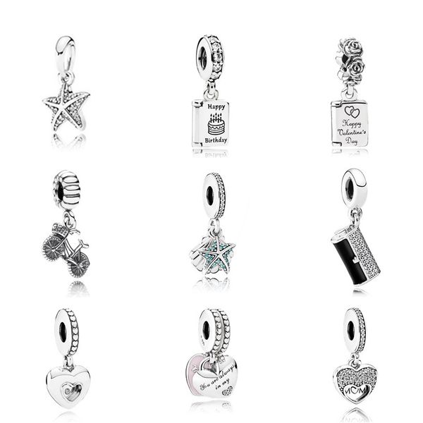 

new 100% 925 sterling silver pandora bicycle pendant cake card bead 791723cz 791266 791246 792072en40 792071cz 792092d 792155cz 390403cz, Black