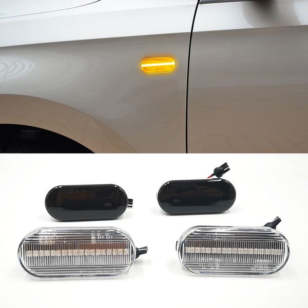 2Pcs Led Dynamic Side Marker Turn Signal Light Последовательная мигалка свет для Volkswagen VW Bora Golf 3 4 Passat 3BG Polo SB6