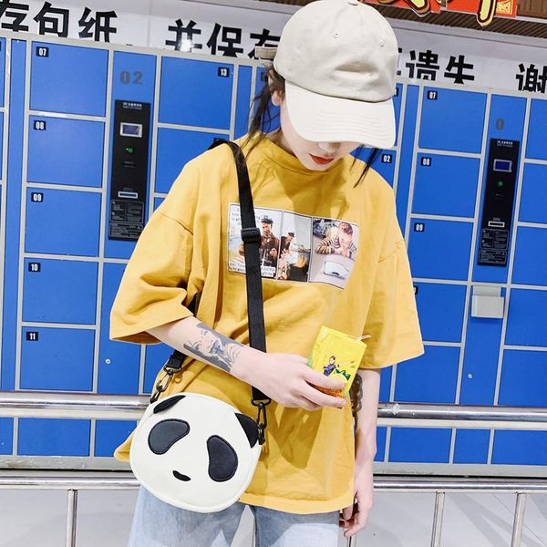 

casual cute panda animal design messenger bags women handbag teen girls shoulder crossbody funny small bag bolsa feminina