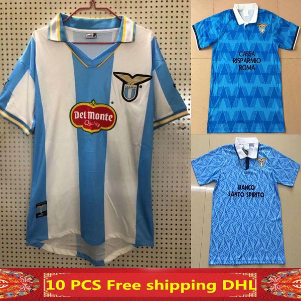 

1998 2000 lazio home retro soccer jersey 1989 1991 lazio salas mihajlovic veron stankovic mancini nesta nedved vintage football shirt, Black;yellow