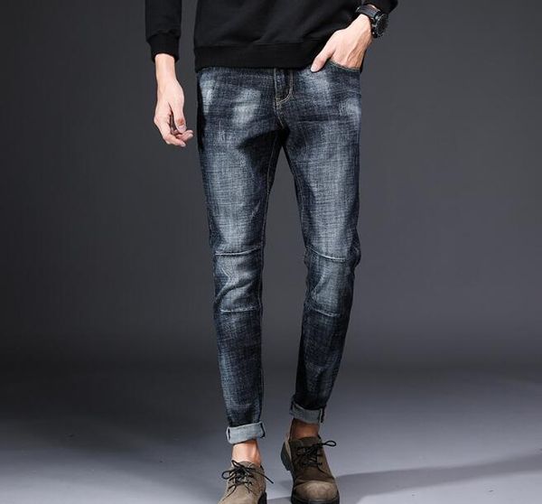 

men's jeans 2021 design casual stretch spring thin, Blue