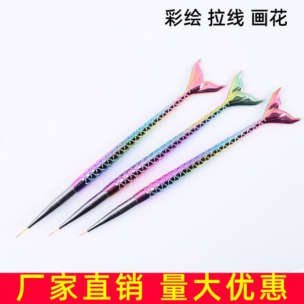 

manicure fluoresent marker 3 set hua hua bi mermaid manicure brush line drawing pen