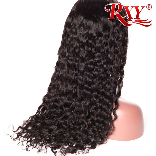 

glueless mongolian curly wigsÂ pre plucked with baby hair 13x6 lace frontal human hair wigs water wave virgin human hair lace front wig, Black;brown