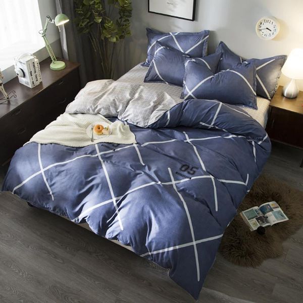 

nordic simple bedding set printed duvet cover bed sheet pillowcase bedclothes 3-4pcs/set home bed set