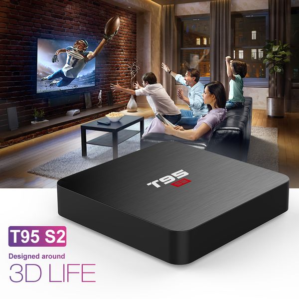 T95 S2 TV BOX Android 7.1 Smart TV Box 1GB 8GB S905W Quad Core 2.4GHz WiFi 4K T95